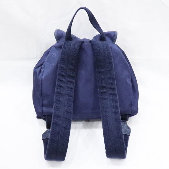 GUCCI (Authentic) GG Nylon Backpack Rucksack Navy 510343 - Picture 2 of 16